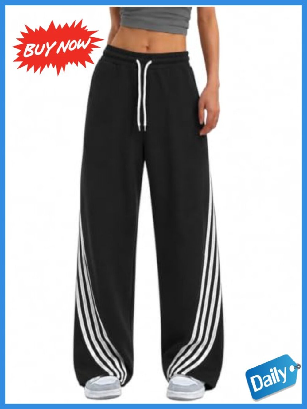 Women's Striped Wide Leg Sweatpants Baggy Y2K Streetwear